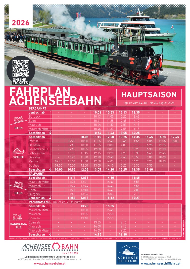 <p>HAUPTSAISON<br>04.07.-30.08.2026</p>