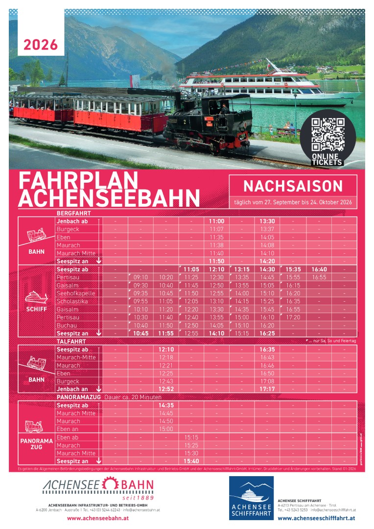 <p>NACHSAISON<br>27.09.-24.10.2026</p>