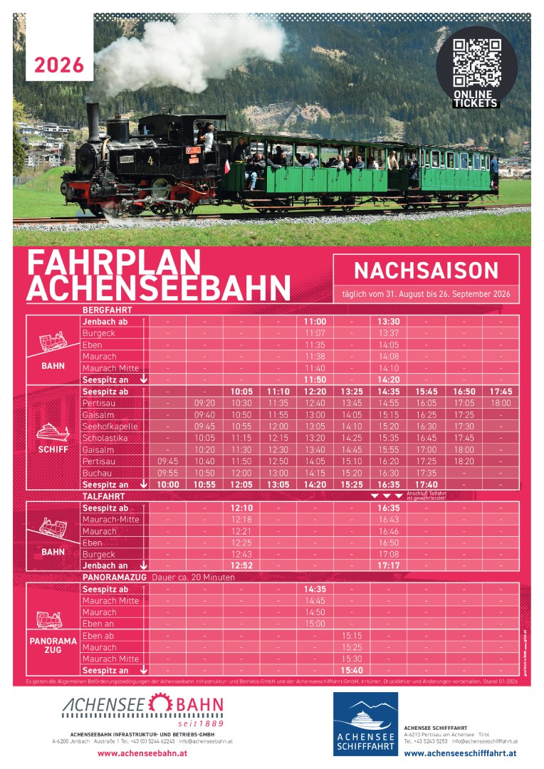 <p>NACHSAISON<br>31.08.-26.09.2026</p>
